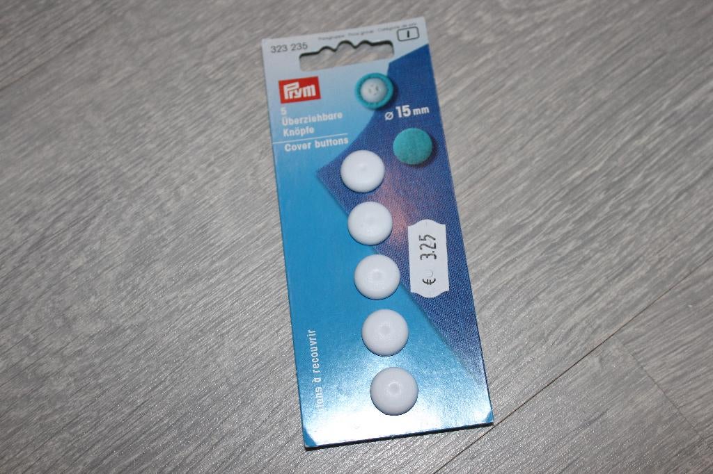 Prym cover buttons stofknopen kunststof 15mm - wit #1478, Ophalen of Verzenden, Nieuw, Knoop of Knopen
