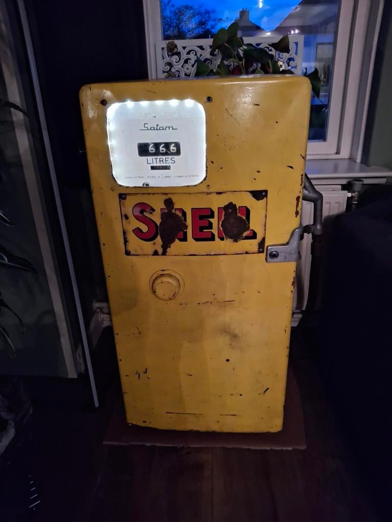 Vintage Shell Satam Benzinepomp - Decoratief Item, Ophalen