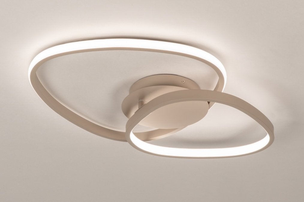 led plafondlamp taupe of bed keuken tafel bank lamp, Ophalen of Verzenden, Nieuw