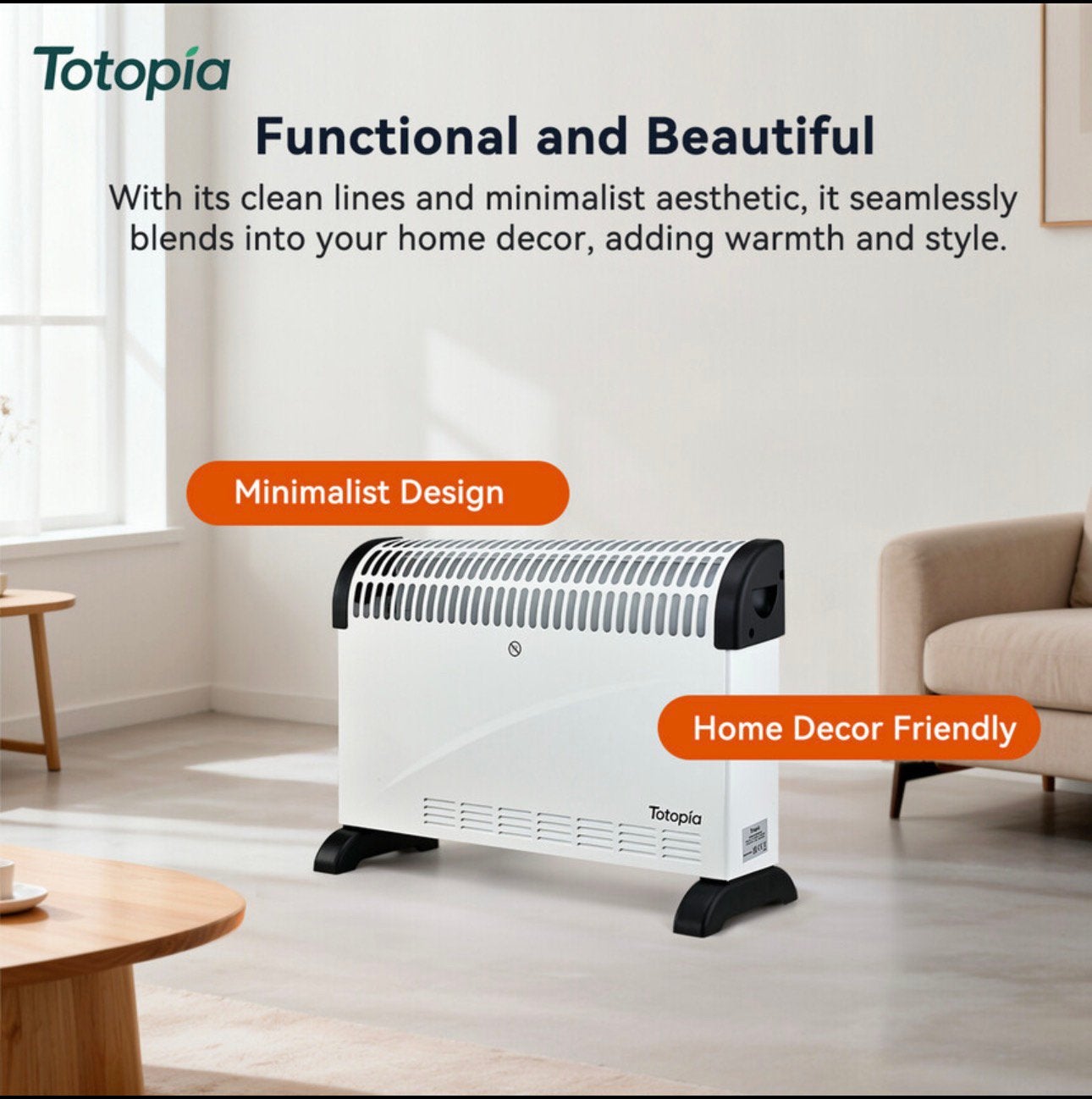 Totopia 2000W Convection Heater, Ophalen of Verzenden, Zo goed als nieuw, Elektrisch, Overige soorten
