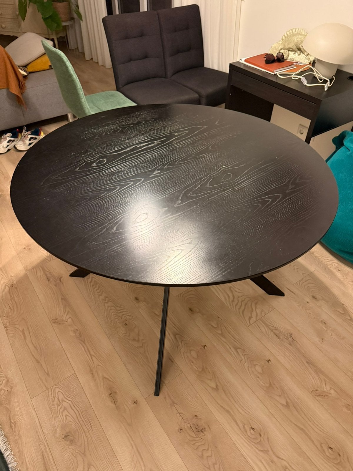 Ronde eettafel bruno van woood 120, Ophalen, Gebruikt, Rond, 100 tot 150 cm
