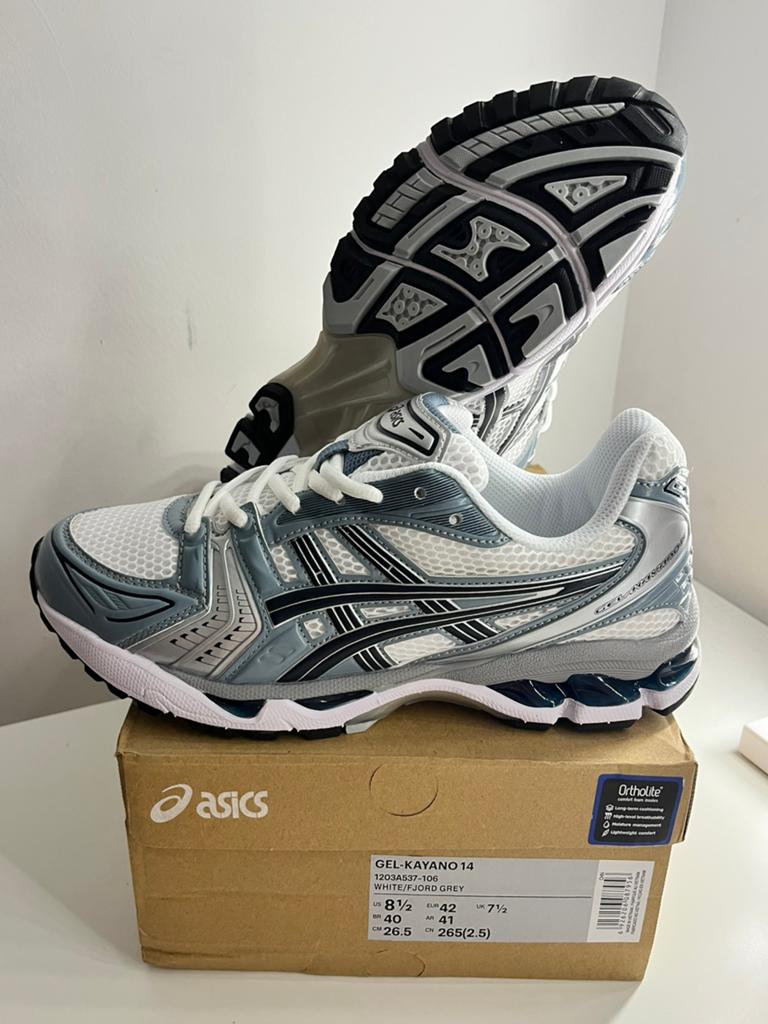 ASICS Gel-Kayano 14 White Fjord Grey, Overige kleuren, Nieuw, Ophalen of Verzenden, Sneakers of Gympen