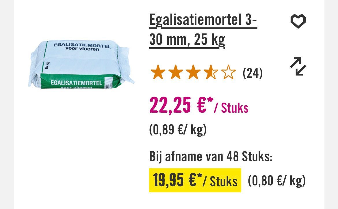 Remix egalisatie mortel. 1 zak van 25kg., Ophalen, Zo goed als nieuw, Desktop