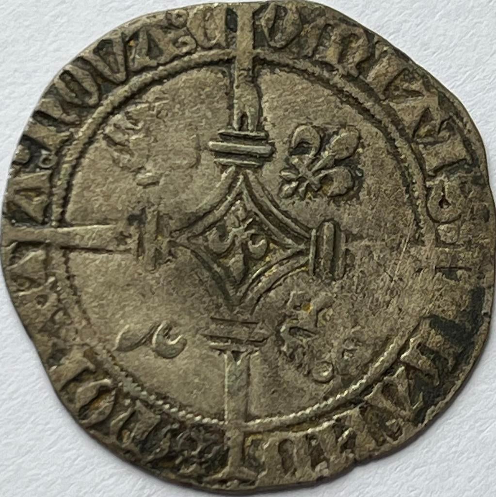 Graafschap Vlaanderen vierlander omstreeks 1435, Postzegels en Munten, Munten | Nederland, Vóór koninkrijk, Zilver, Losse munt