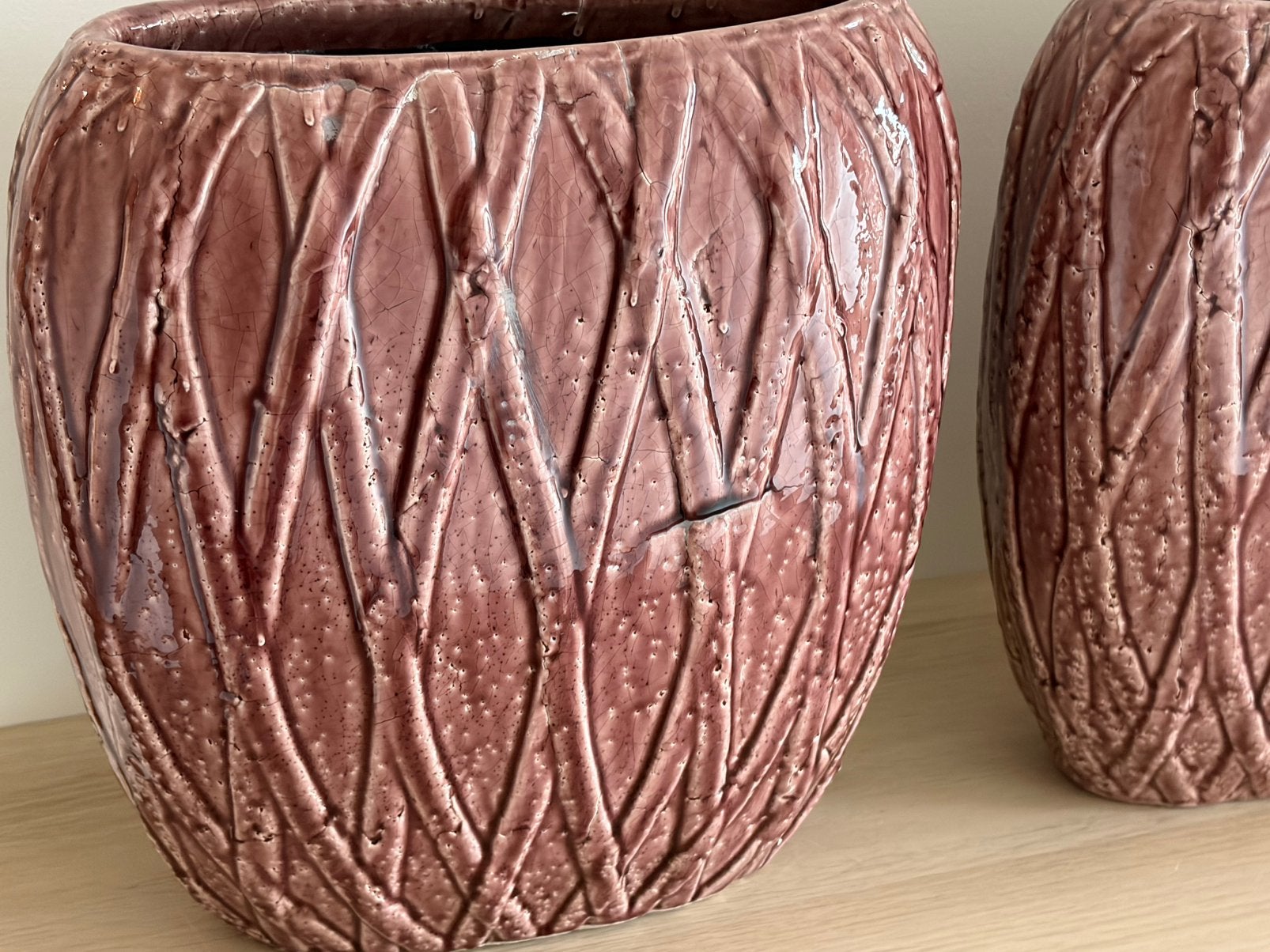 2 mooie grote zware bloempotten, Ophalen, Rond, Binnen, Zo goed als nieuw