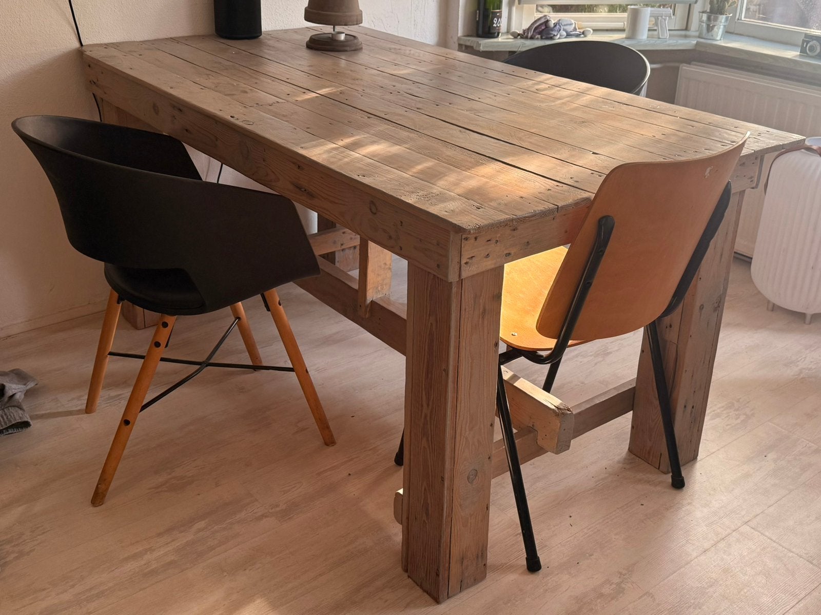 Stoere tafel van sloophout 160x 90 cm, Huis en Inrichting, Ophalen, Gebruikt, Stoer, 50 tot 100 cm