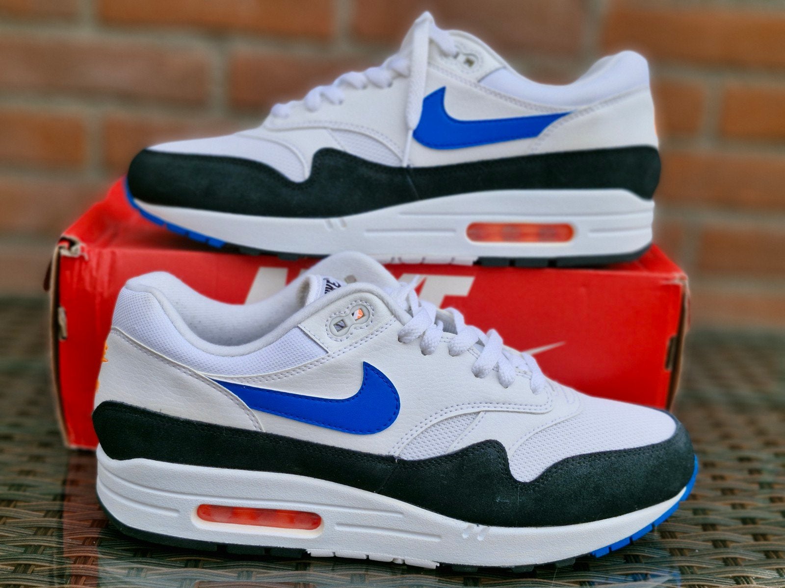 Nike air max 1 Photo Blue total Orange 44.5, Blauw, Nike, Ophalen of Verzenden, Sneakers of Gympen