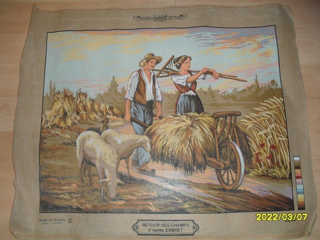 NIEUW, GROOT stramien Retour/terug vh land. Verkoop ook DMC, Hobby en Vrije tijd, Ophalen of Verzenden, Nieuw, Handborduren, Onderdeel of Toebehoren