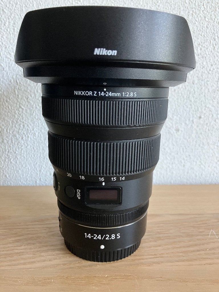 Nikon NIKKOR Z 14-24mm f/2.8 S + 112mm UV-filter – compleet, Beschermhoes/tas, Nikon Z-mount, Nikon, Zo goed als nieuw