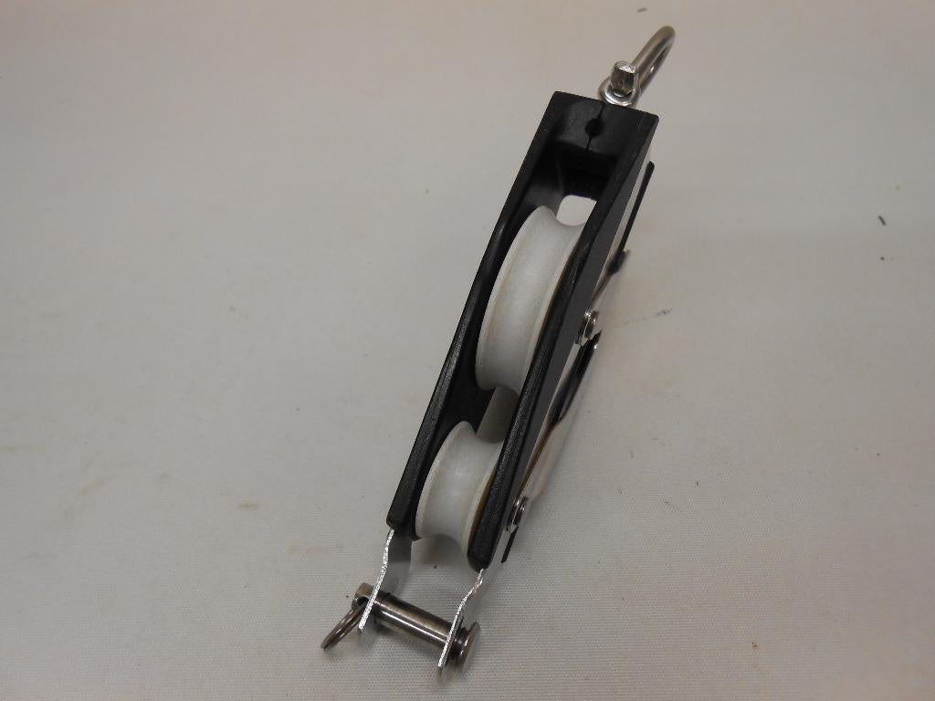 Lewmar Vioolblok + V-klem, draaiwartel, Size 0, 8 - 10 mm, Watersport en Boten, Ophalen of Verzenden, Gebruikt, Lijn of Blok