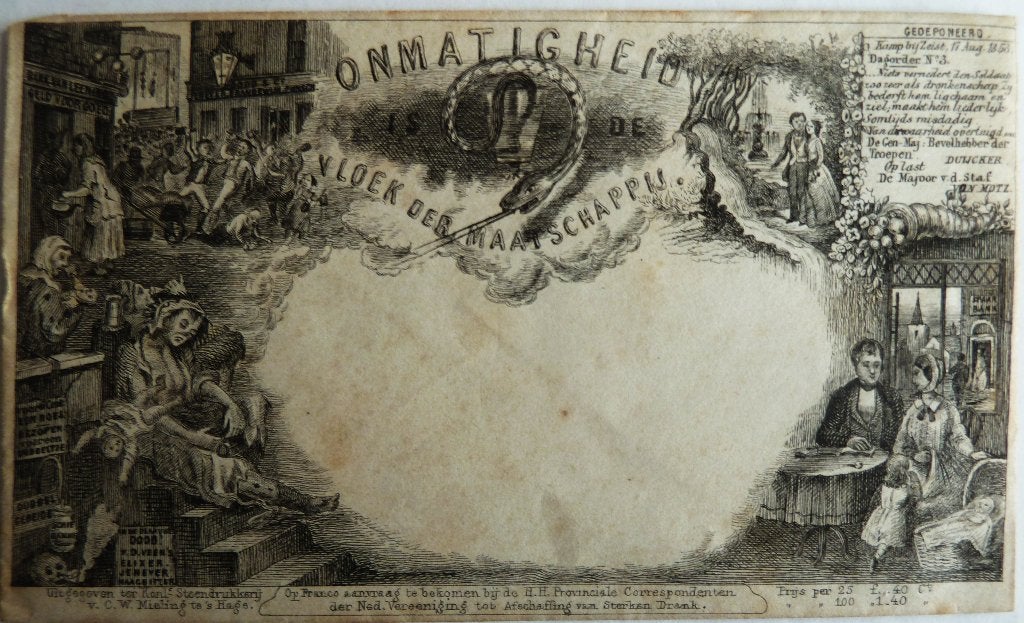 1853 ! enveloppe Onmatigheid Kamp Zeist Generaal Duijker, Ophalen of Verzenden, Landmacht, Nederland, Kunstobject