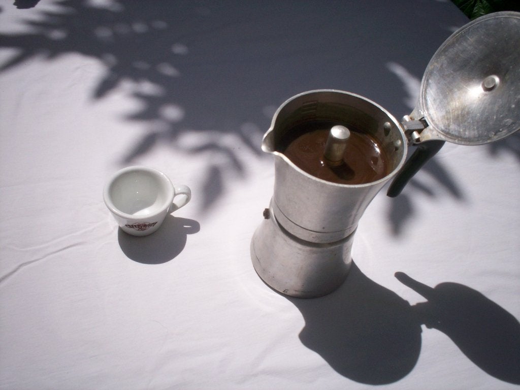 Caffettiera italiana contenuto variabile ital. koffiepot, Afneembaar waterreservoir, Gebruikt, Espresso apparaat, Gemalen koffie