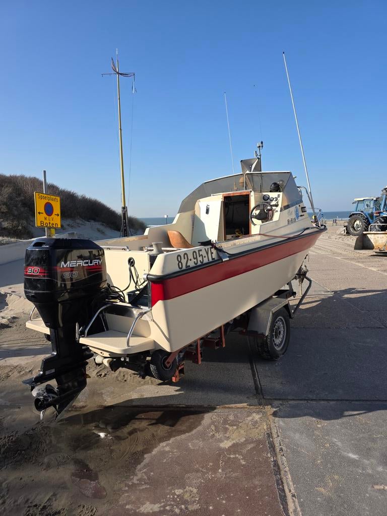orka 535 met trailer  en mercury 90 pk, Gebruikt, Ophalen, 70 pk of meer, 3 tot 6 meter