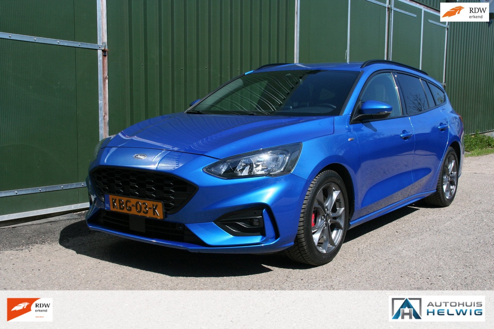 Ford Focus Wagon 1.0 EcoBoost Hybrid ST Line Business, 155 P, Dealer onderhouden, Gebruikt, Blauw, Hybride Elektrisch/Benzine