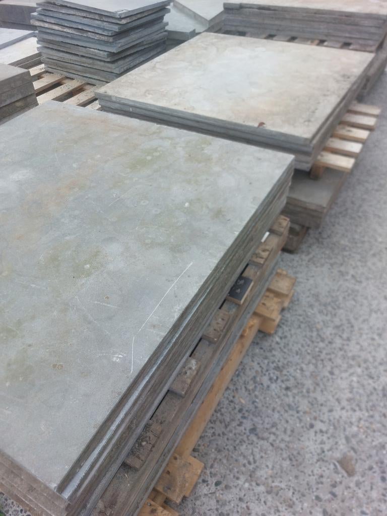22 m2 Chinees hardsteen terrastegels, 100x100x3 cm. 22 stuks, Tuin en Terras, Tegels en Klinkers, Ophalen, Gebruikt, Natuursteen
