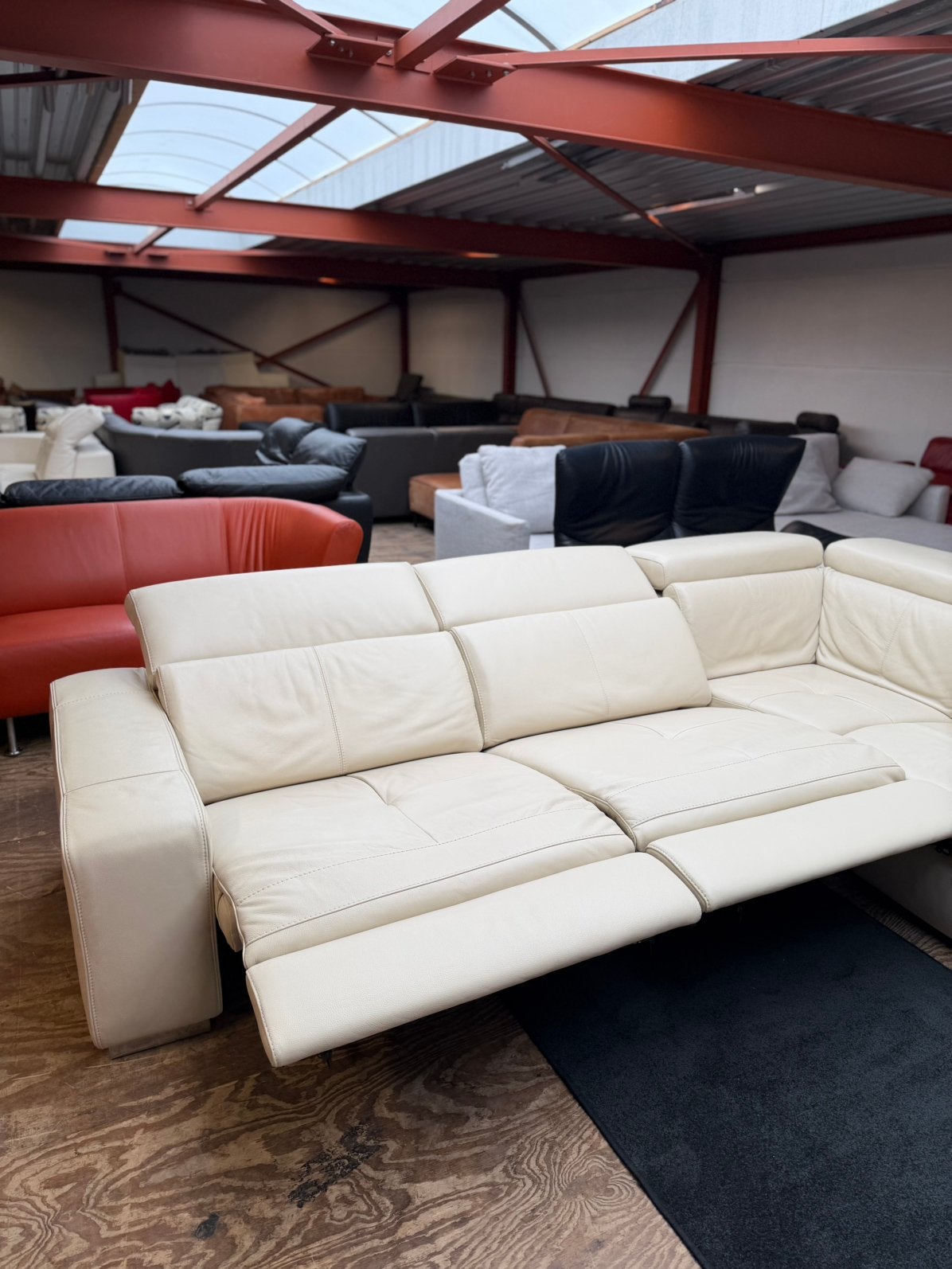 Lederen relax hoekbank bankstel crème leer bank Lederland, Mariansoliak8@gmail.com, Zo goed als nieuw, Marco, 150 cm of meer