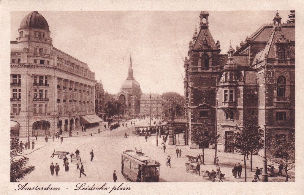 Amsterdam Leidscheplein, Verzamelen, Ansichtkaarten | Nederland, Verzenden, 1920 tot 1940, Noord-Holland