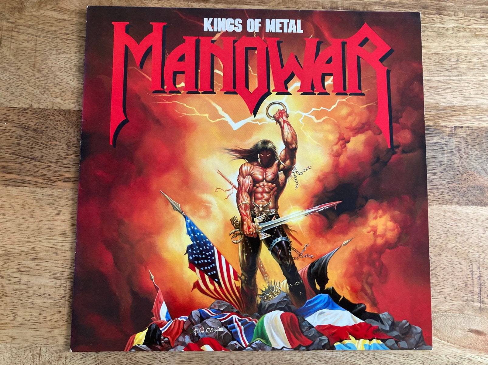 MANOWAR Kings Of Metal vinyl lp 1988, Ophalen of Verzenden, Gebruikt