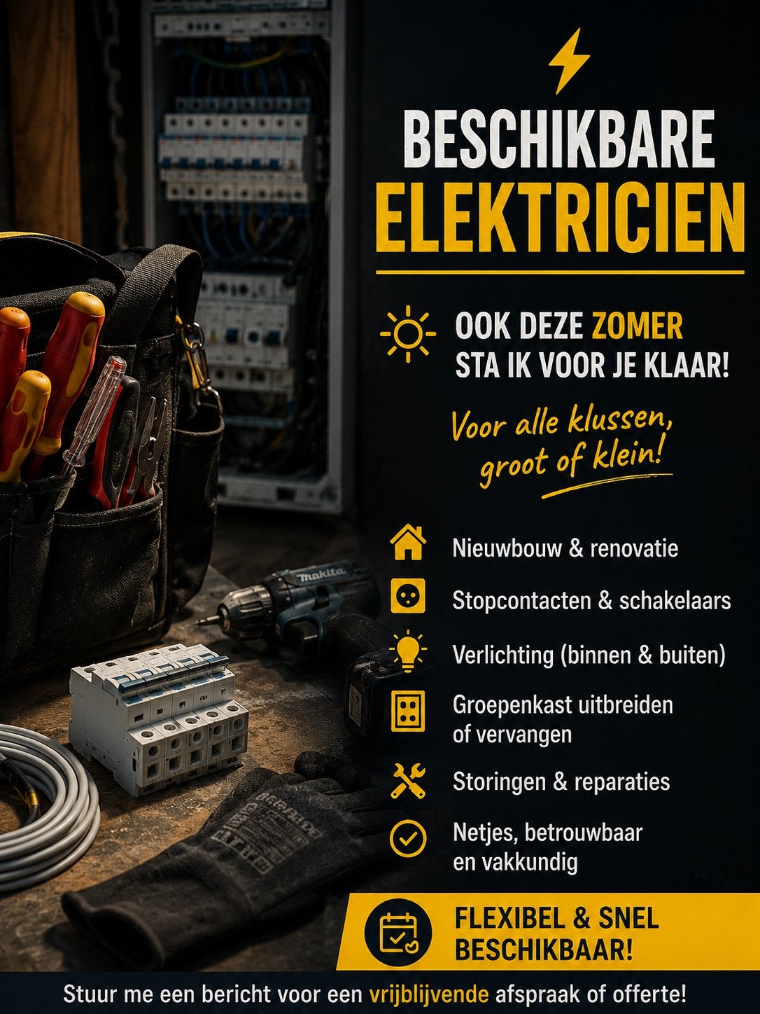Ervaren Elektricien | Snel Beschikbaar, Ook Zomer Klussen!, Diensten en Vakmensen, Elektriciens, 24-uursservice
