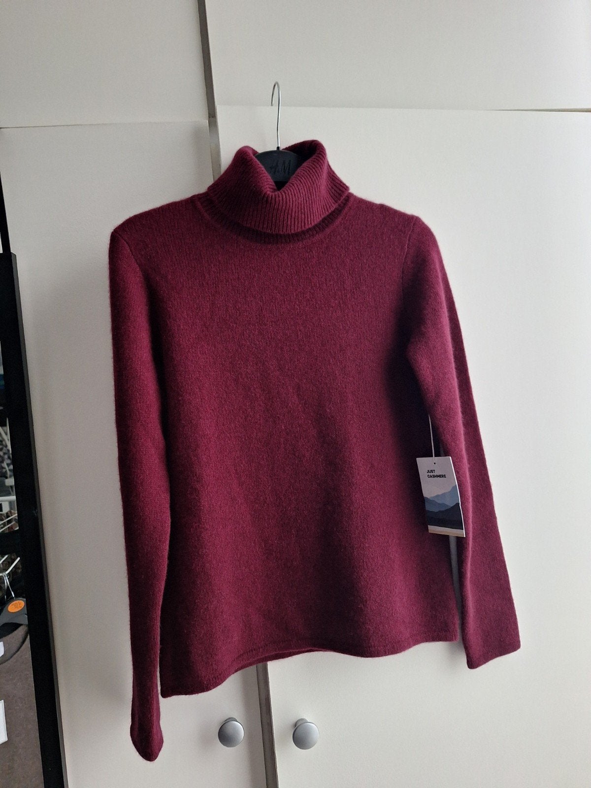 Just cashmere bordeaux rode coltrui maat S 36, Verzenden, Zo goed als nieuw, Just Cashmere, Maat 36 (S)