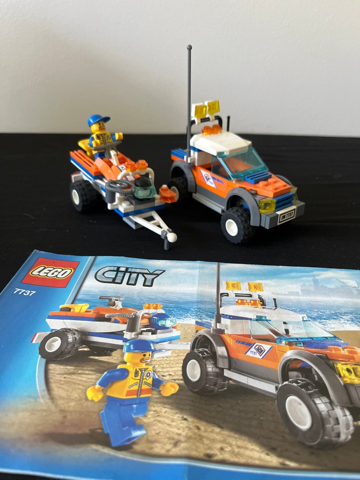 Lego City 7737 - Kustwacht Patrouillewagen met boot, Lego, Ophalen of Verzenden, Compleet, Complete set