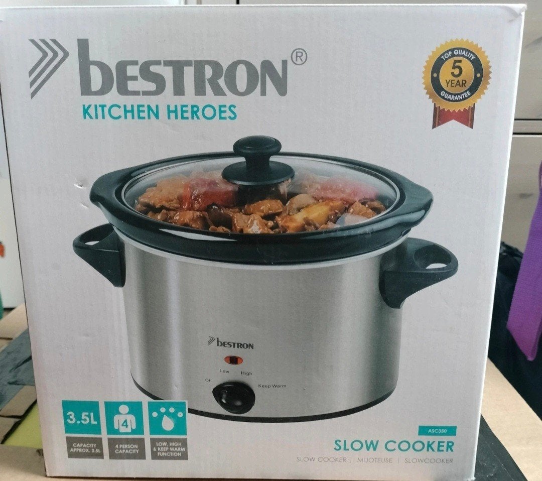 Bestron Slowcooker ASC350 - 3.5L - Keramische binnenpan, Ophalen of Verzenden, Vaatwasmachinebestendig, Nieuw