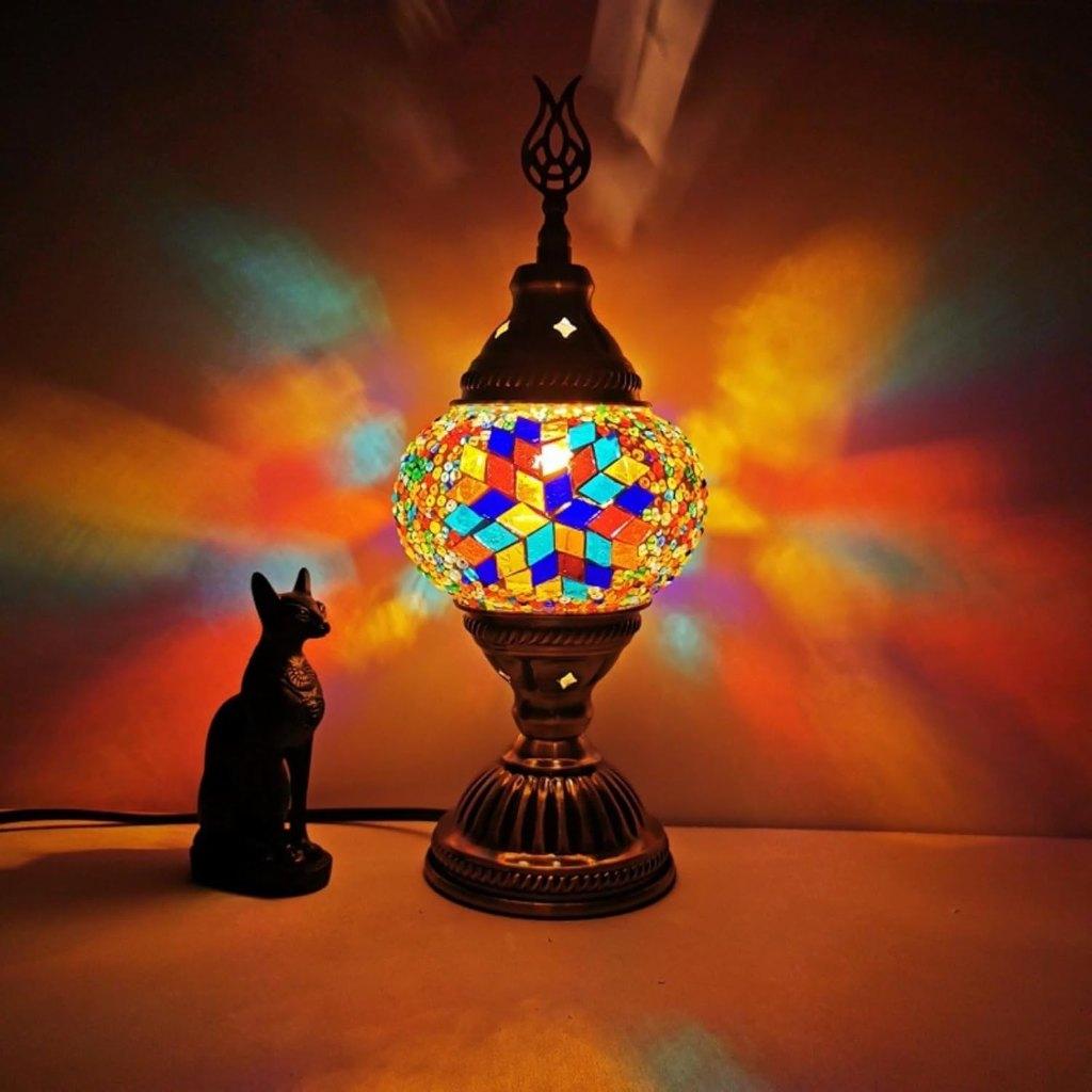 Oosterse Arabische Turkse Boho glasmozaiek tafellamp te huur, Ophalen of Verzenden, Nieuw, Overige