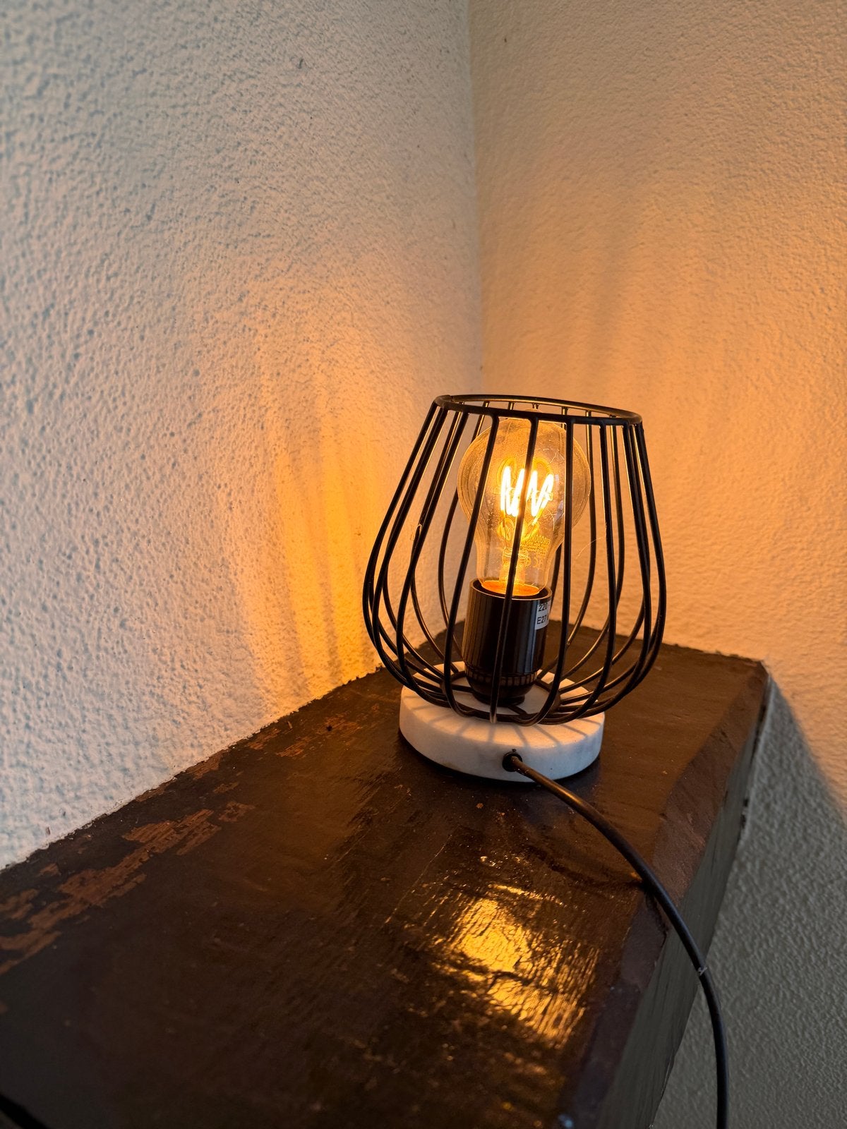 Stijlvol staaldraad lampje - 15x12 cm, Ophalen of Verzenden, Zo goed als nieuw, Metaal