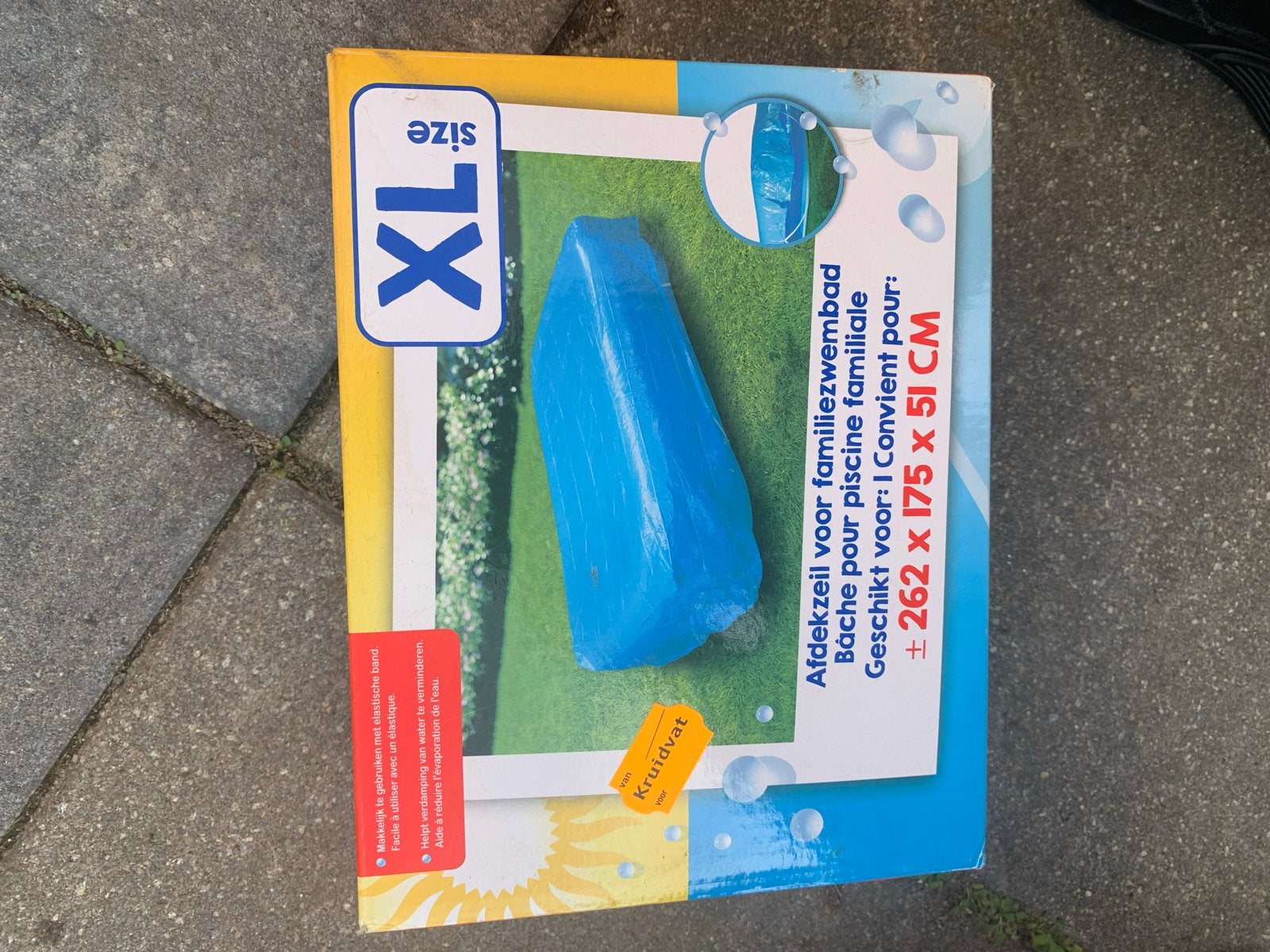 XL Afdekzeil voor familiezwembad 262x175x51 cm, Tuin en Terras, Ophalen, Overige typen, Nieuw, 200 tot 400 cm