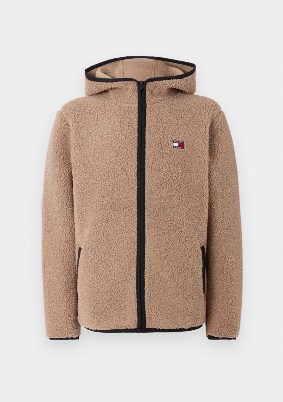 Tommy Jeans Sherpa Hoodie - Beige, Ophalen of Verzenden, Zo goed als nieuw, Maat 46 (S) of kleiner, Beige