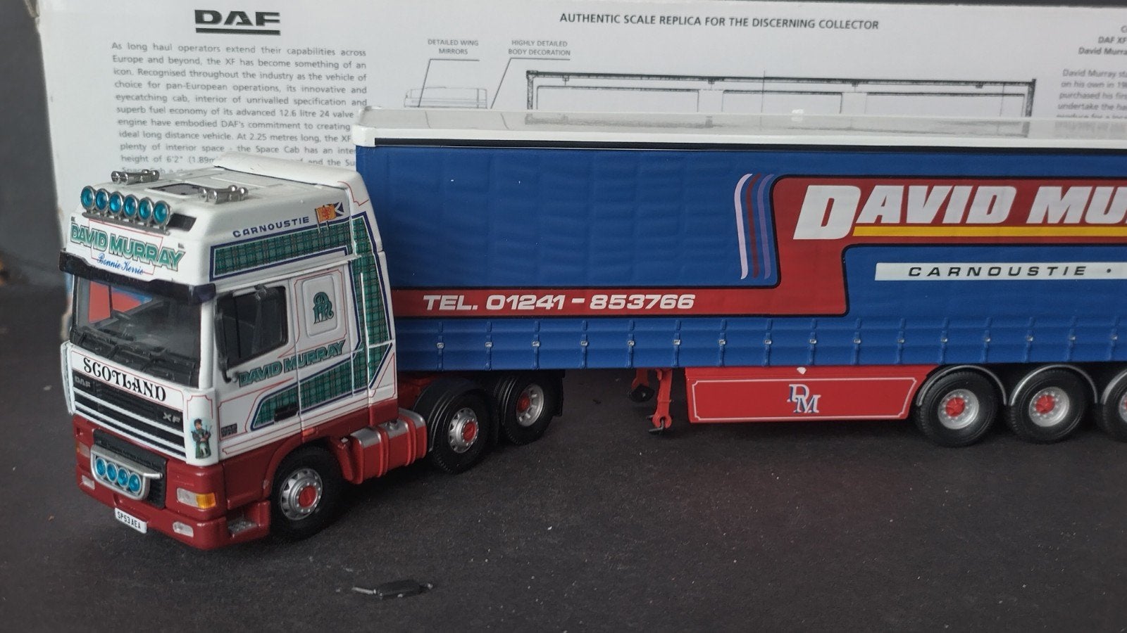 Daf XF curtainside David Murray Transport 1:50 Corgi Pol, Corgi, Zo goed als nieuw, Bus of Vrachtwagen, Corgi