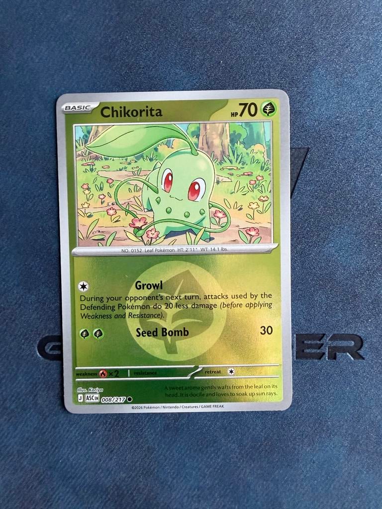 Chikorita 008/217 | Ascended Heroes, Ophalen of Verzenden, Zo goed als nieuw, Losse kaart