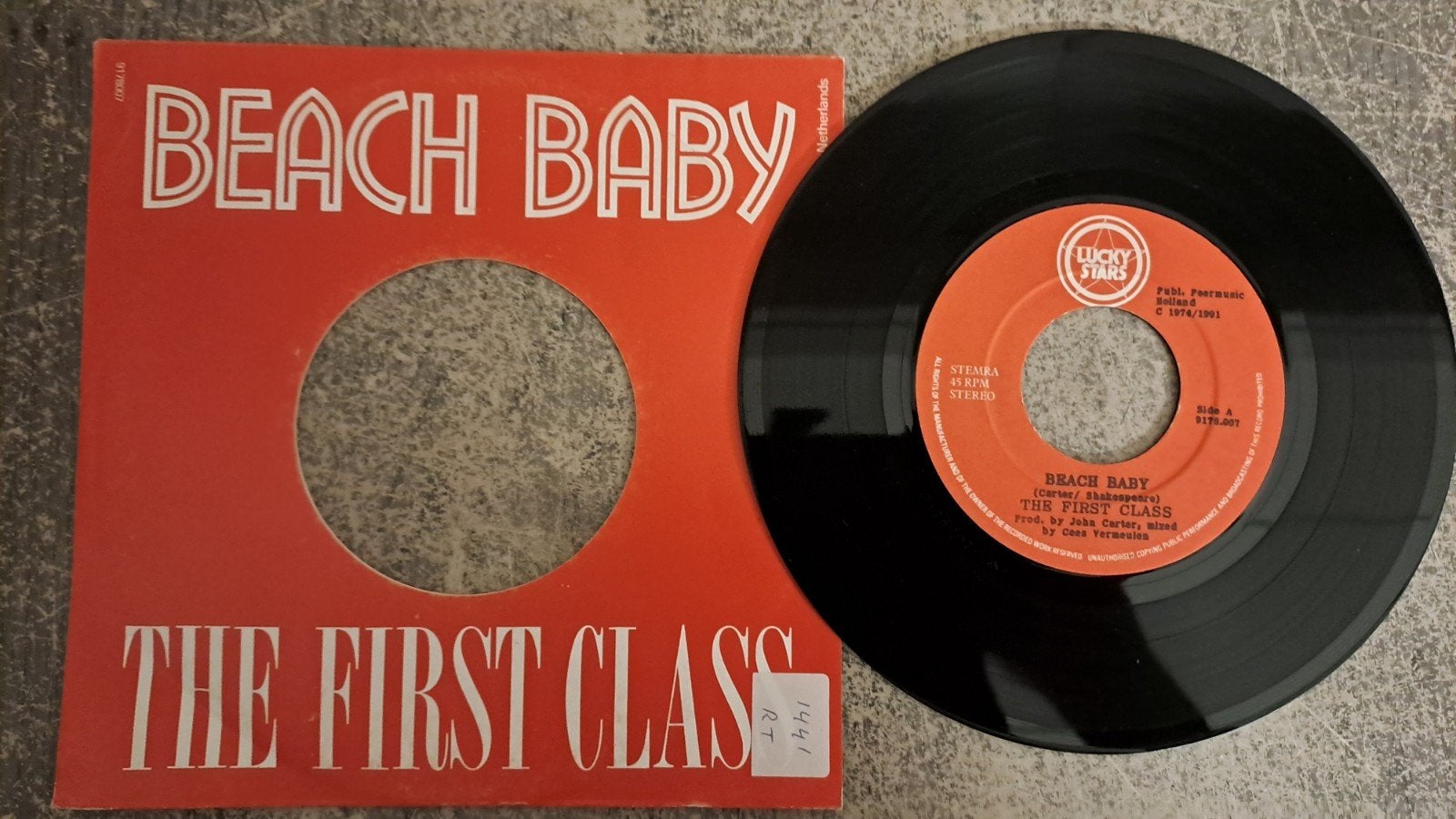 the first class  - beach baby, Cd's en Dvd's, Vinyl Singles, Gebruikt, 7 inch, Pop, Fotohoes