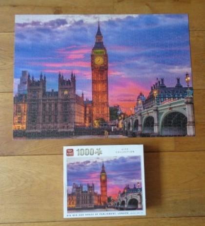King puzzel 1000 stukjes Londen, London Big Ben compleet, Ophalen of Verzenden, 500 t/m 1500 stukjes, Zo goed als nieuw, Legpuzzel