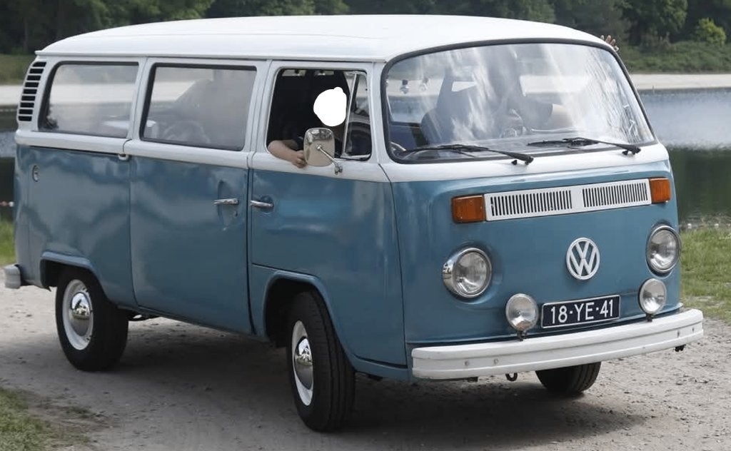 Volkswagen T2B 1976, Auto's, Volkswagen, Particulier, Transporter, Benzine, MPV, Handgeschakeld, Geïmporteerd, Blauw, Zwart, Kunstmatig leder