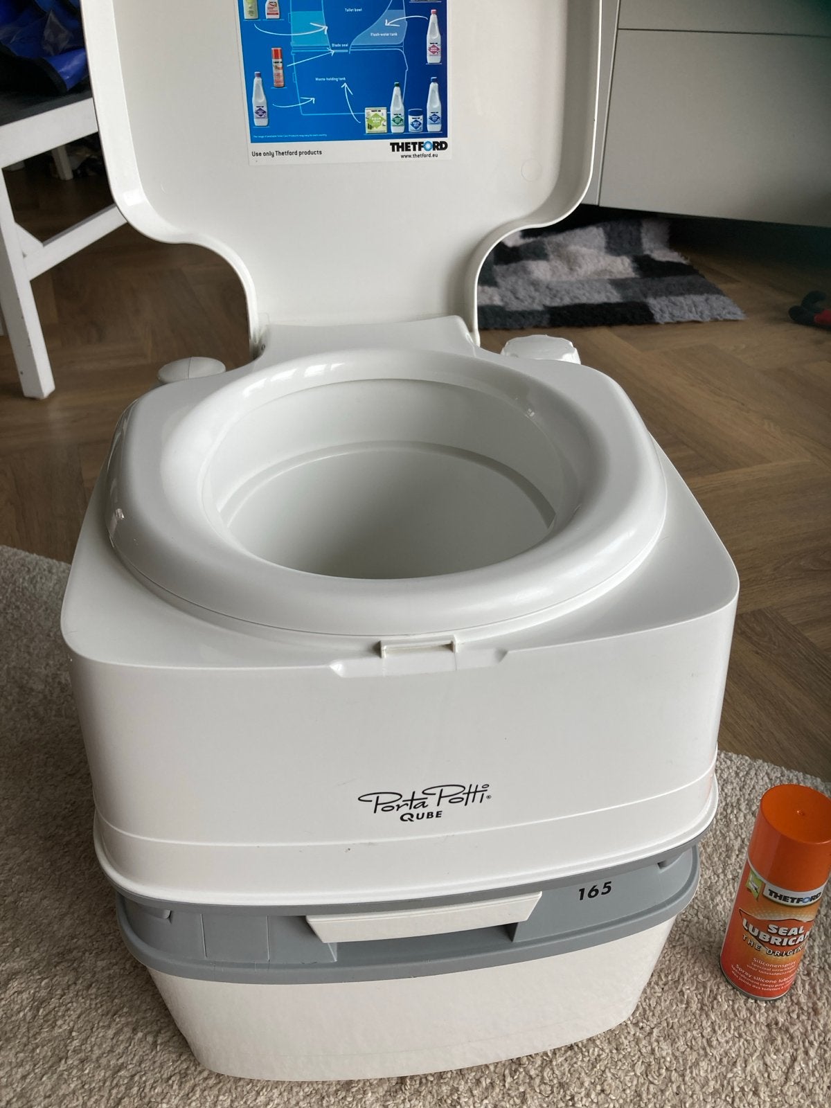 Thetford Porta Potti Cube 165 met accessoires, Caravans en Kamperen, Ophalen, Zo goed als nieuw