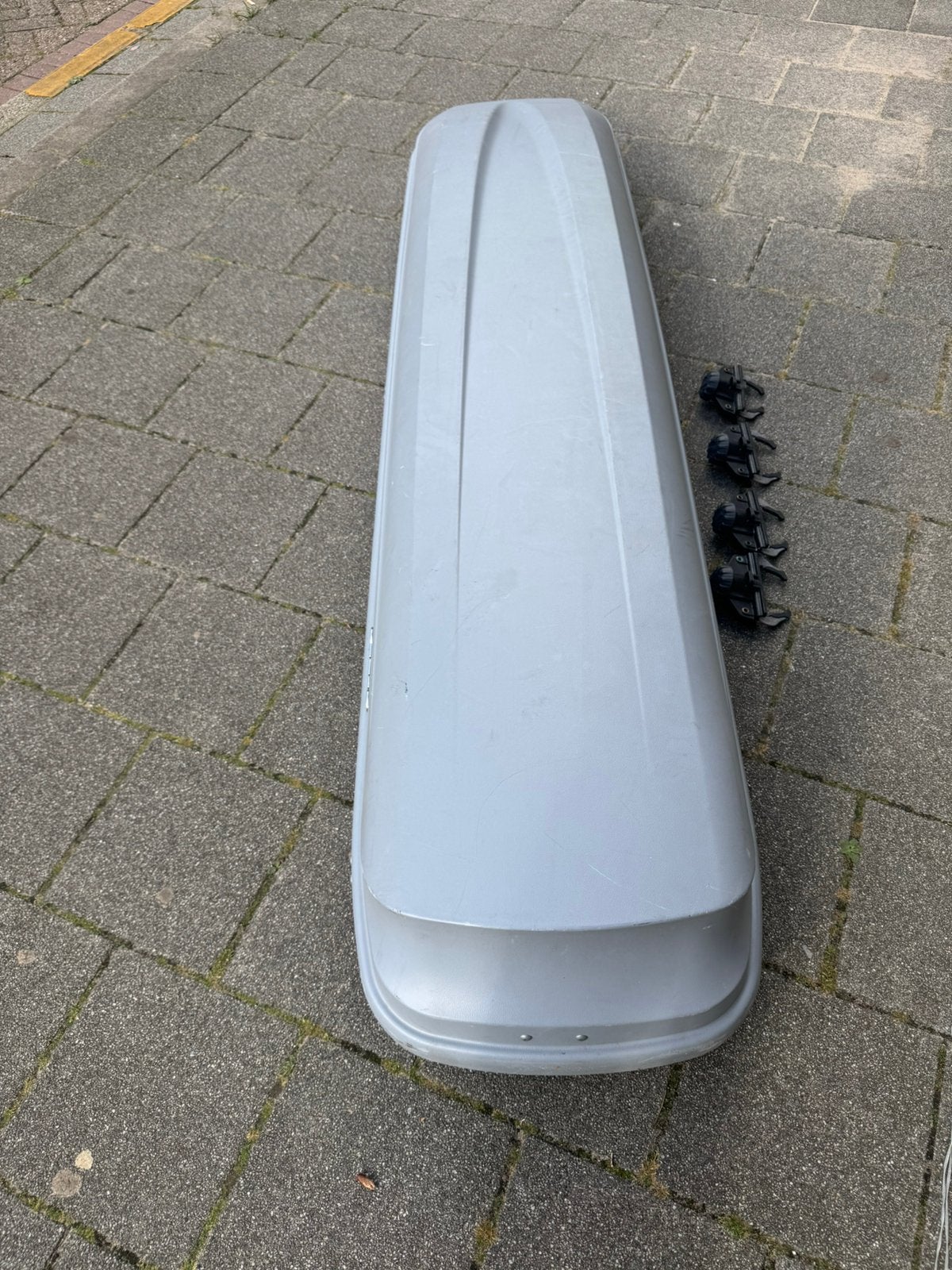 Dakkoffer met dakdragers voor auto met dakrails, Ophalen, Gebruikt