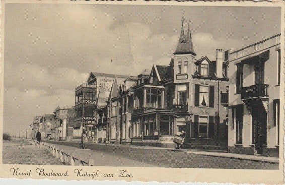 Katwijk aan zee Noord Boulevard bakkerskar, Verzenden, 1920 tot 1940, Gelopen, Zuid-Holland