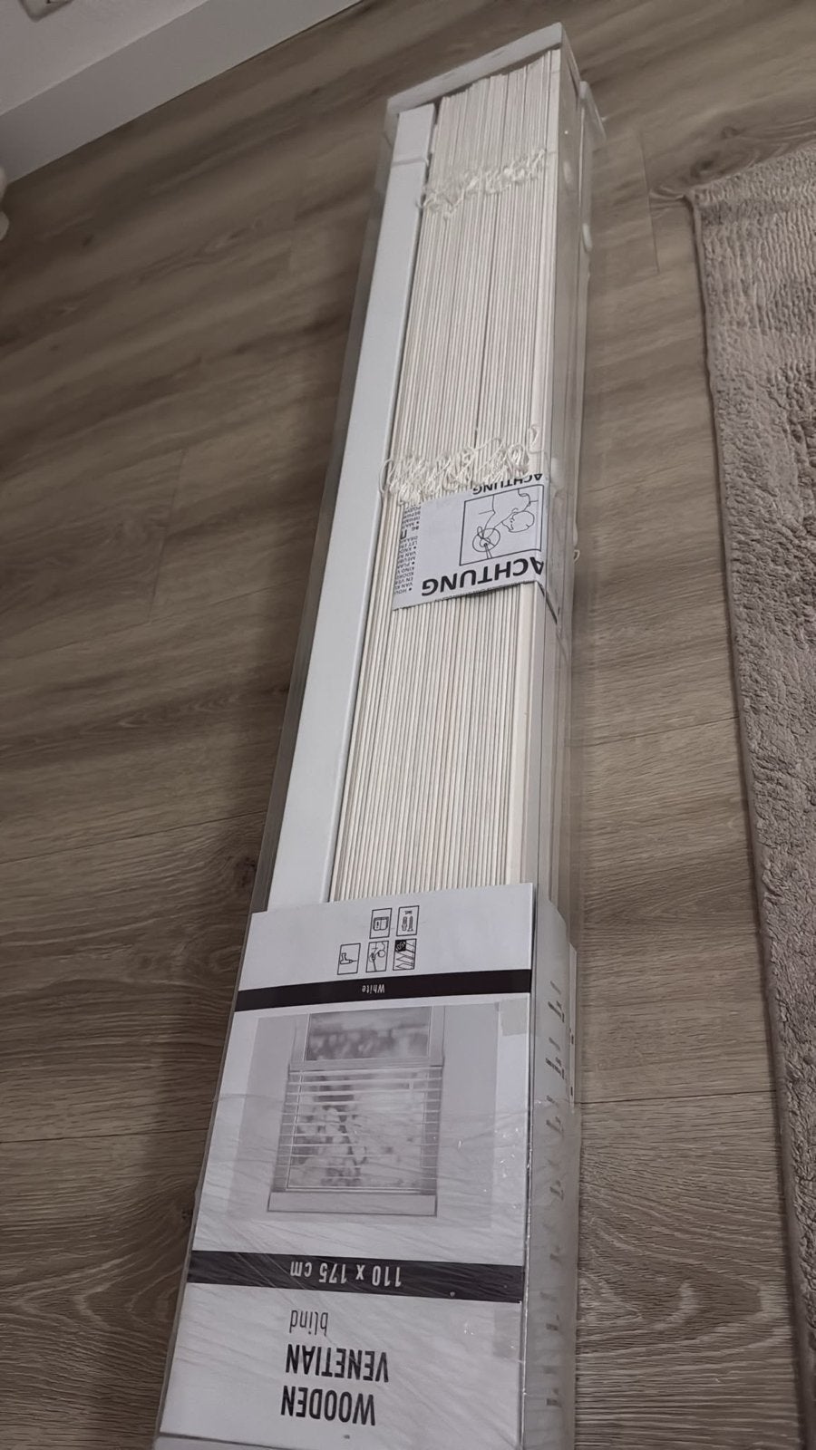 Nieuwe witte houten jaloezie 110x175 cm, Ophalen, Jaloezie, Wit, Hout