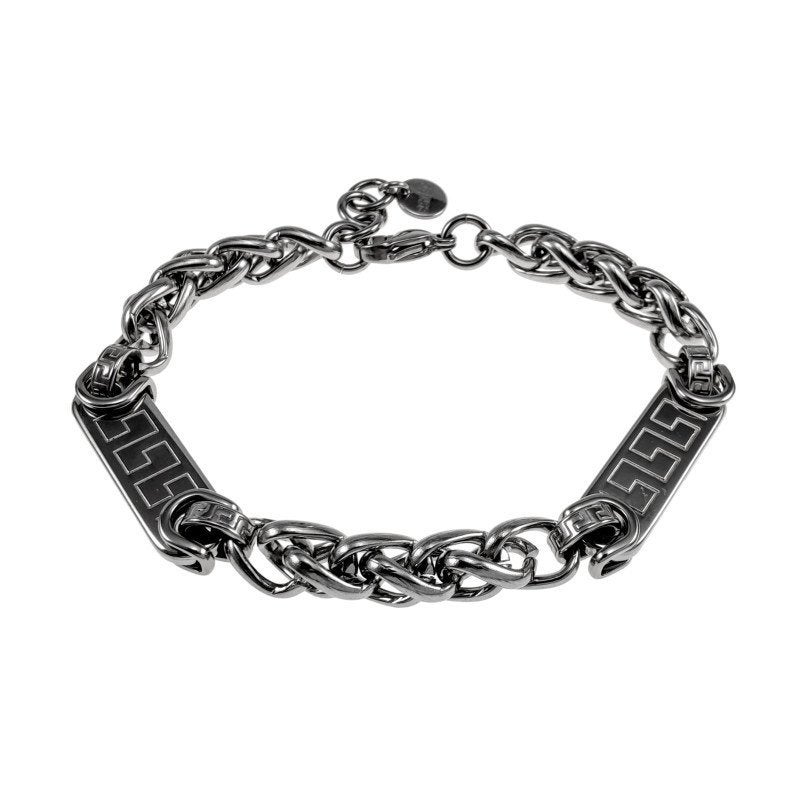 Stalen Grieks Design Armband Vossenstaart Schakels RVS Heren, Staal, Birgitta-Gracht 33, 6465 EL Kerkrade, Nederland, Verzenden