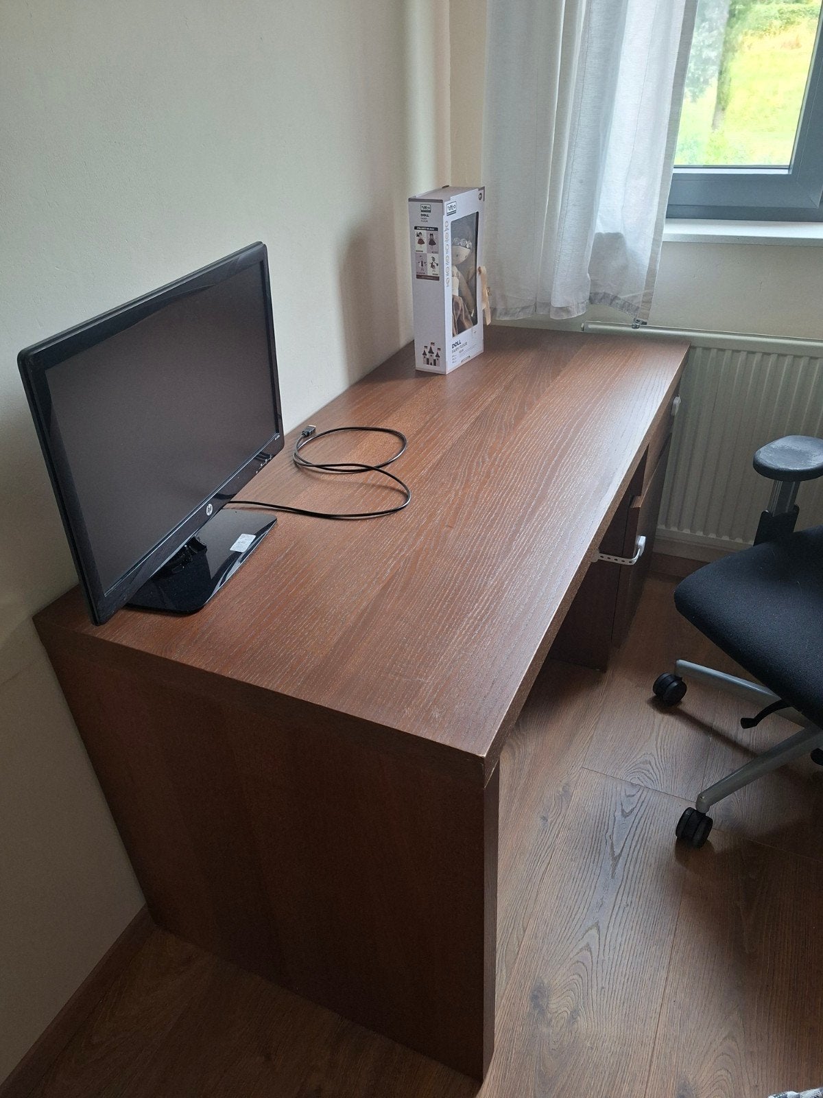 IKEA Bureau Donkerbruin met Lades en Kastje, Met lades, Gebruikt, Spaanplaat of MDF, Bruin