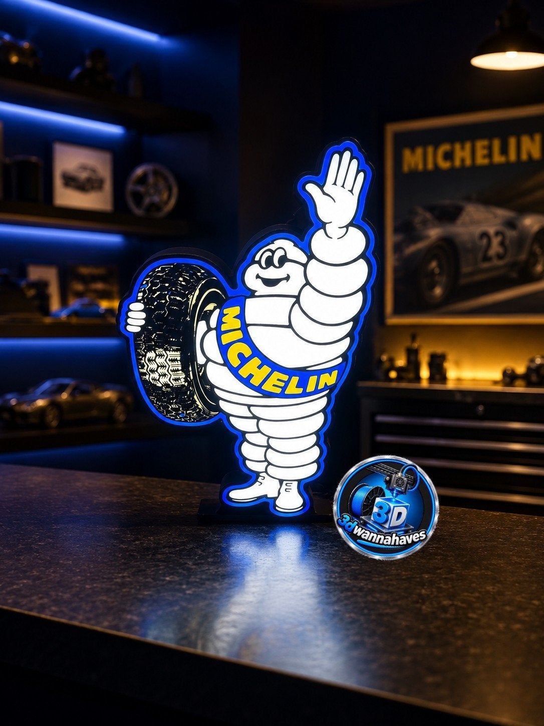 Michelin reclamebak met LED-verlichting, Ophalen of Verzenden, Nieuw, Lichtbak of (neon) lamp