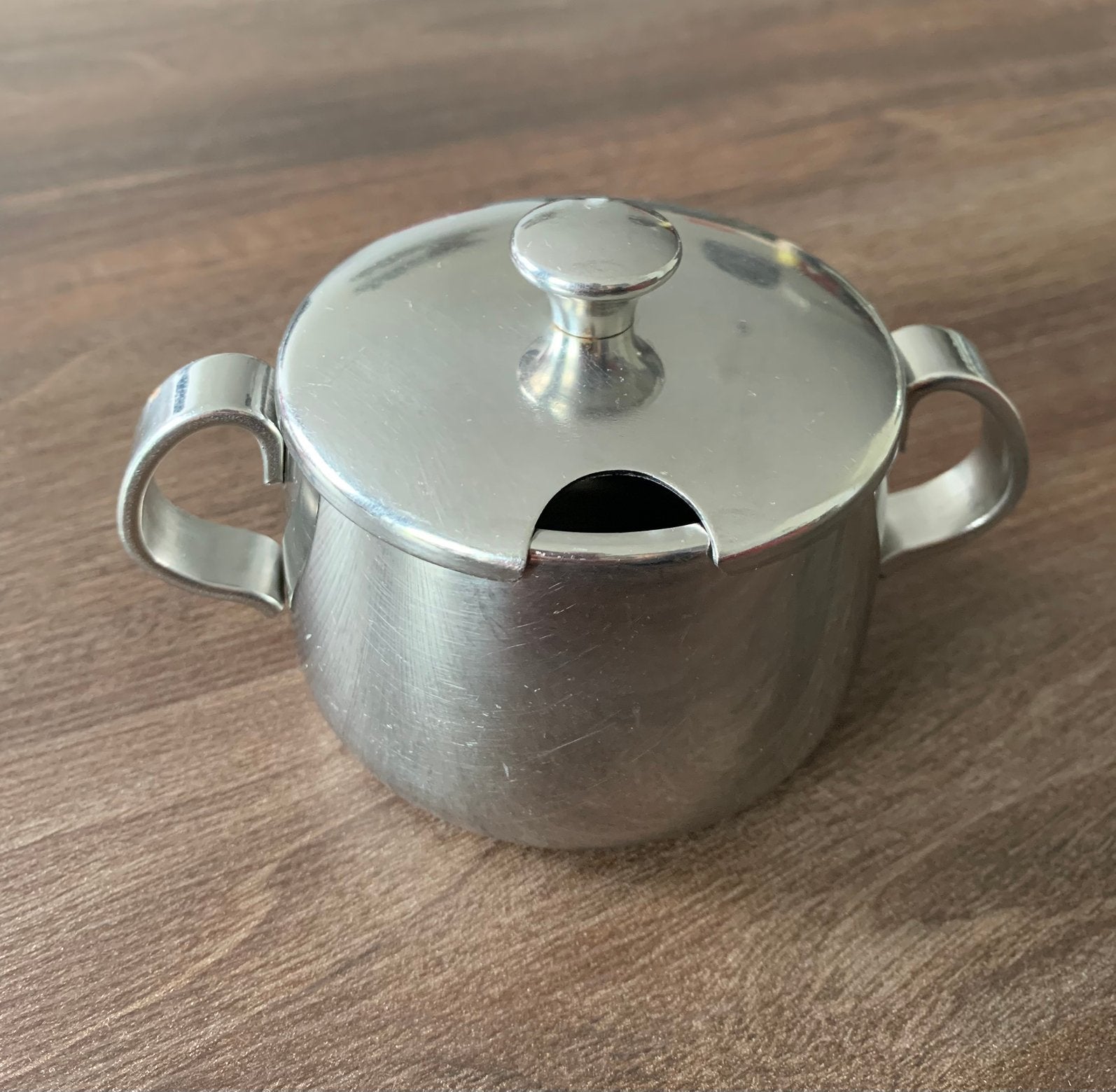 Alfra Alessi jaren ‘60 suikerpotje, Zilver, Ophalen of Verzenden, Overige typen, Gebruikt