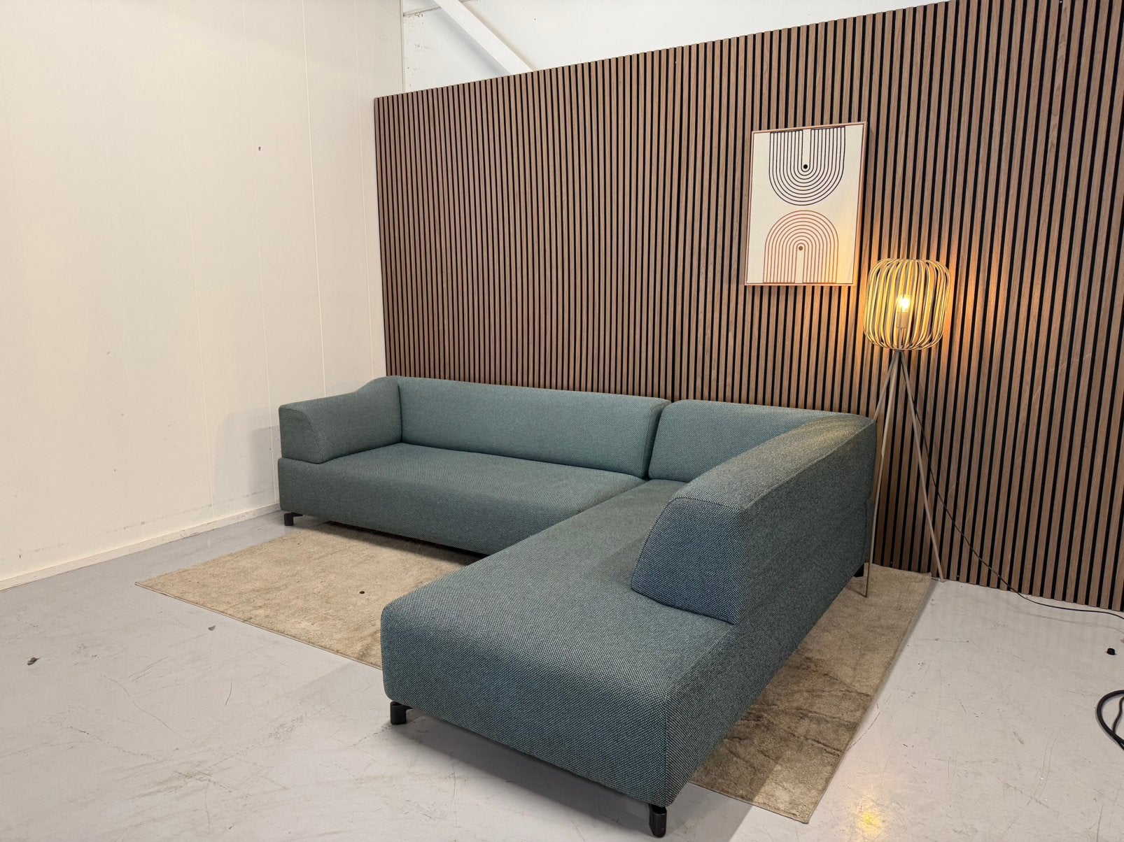 Leolux - Faya Lobi - Hoekbank - Blauw - Zeer Nette Staat, Ophalen of Verzenden, Zo goed als nieuw, 150 cm of meer, Vierpersoons of meer