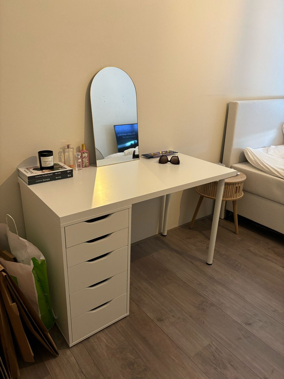 IKEA bureau - lagkapten / alex, Huis en Inrichting, Bureaus, Ophalen, Met lades, Spaanplaat of MDF, Schoolbureau