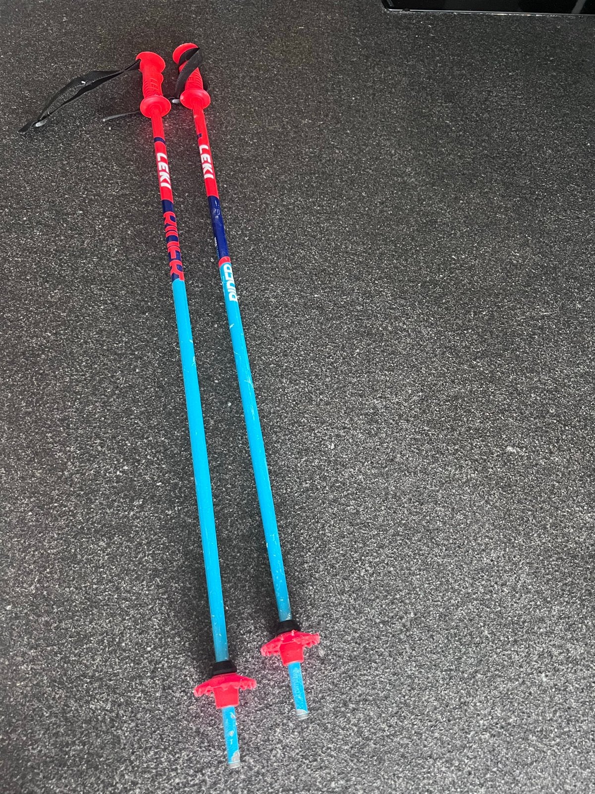 Leki Rider Skistokken 90 cm - Blauw/Rood, Gebruikt, Stokken, Skiën, Minder dan 100 cm