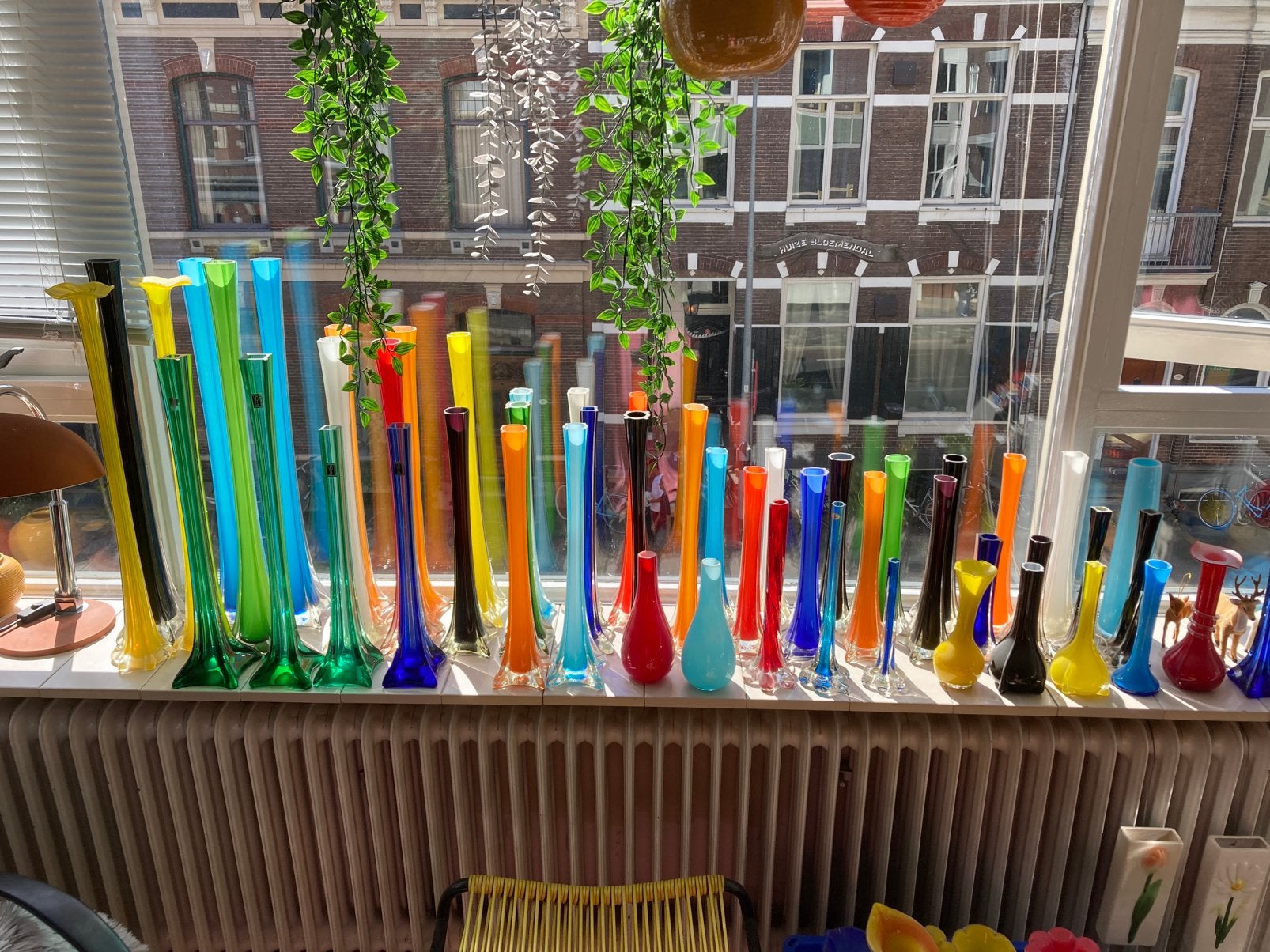 52 jaren ‘70 gekleurde vintage vazen, 4 euroglass design, Ophalen, Gebruikt, Handgemaakt, Meerkleurig