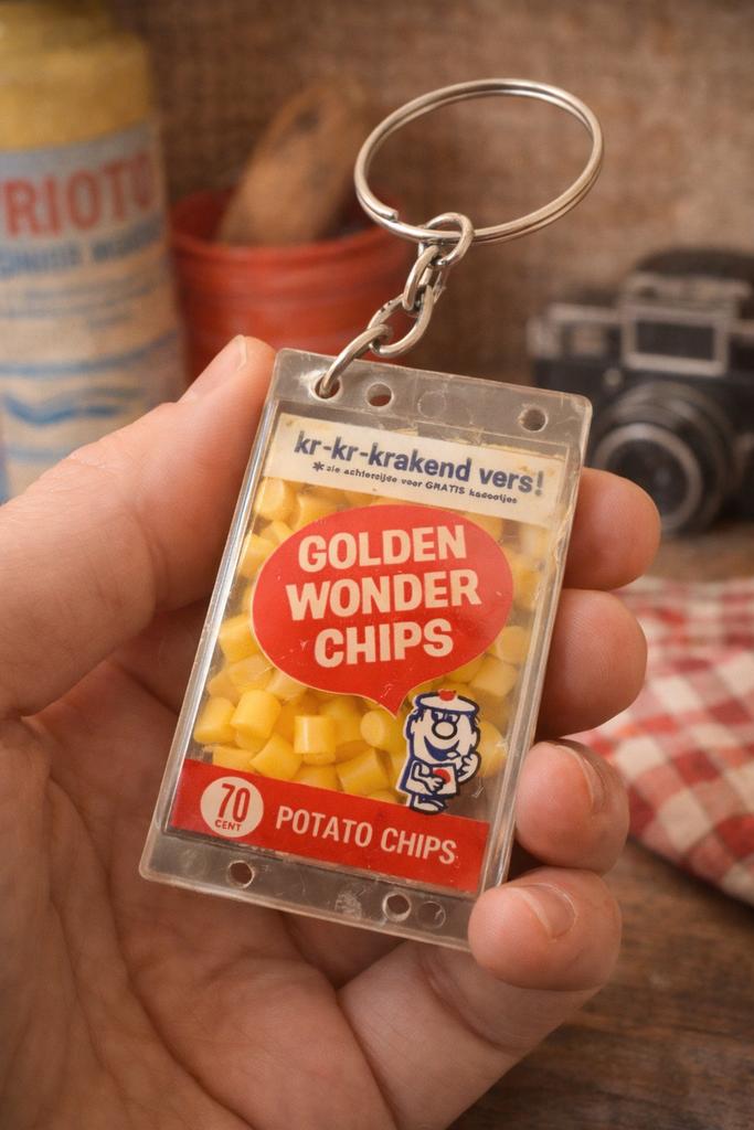 Vintage- Golden Wonder Chips - sleutelhanger snack jaren 70, Verzenden, Zo goed als nieuw, Merk