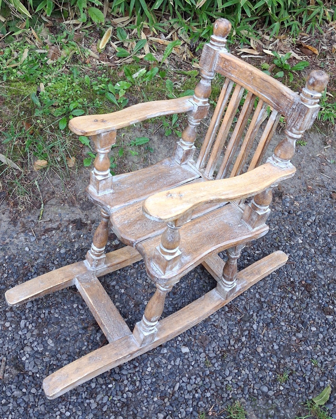 Brocante houten Kinder Schommelstoel, Ophalen of Verzenden