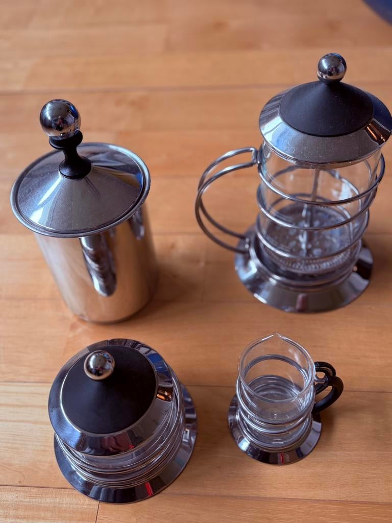 Vintage Carli Giannini koffiepress set, Huis en Inrichting, Keuken | Servies, Ophalen, Overige typen, Overige stijlen, Glas
